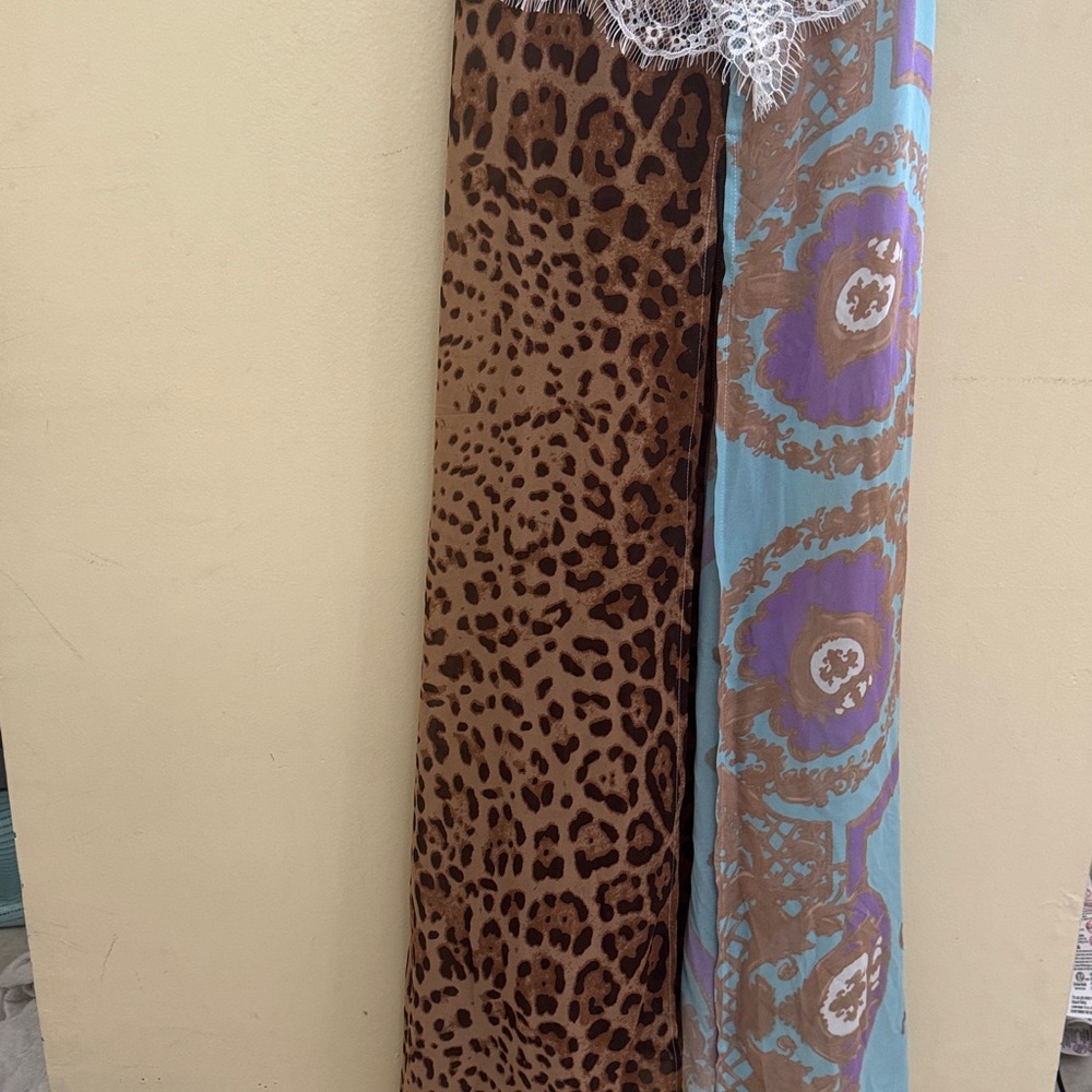 Leopard and Floral Lace Accent Skirt - Picture 7 of 12